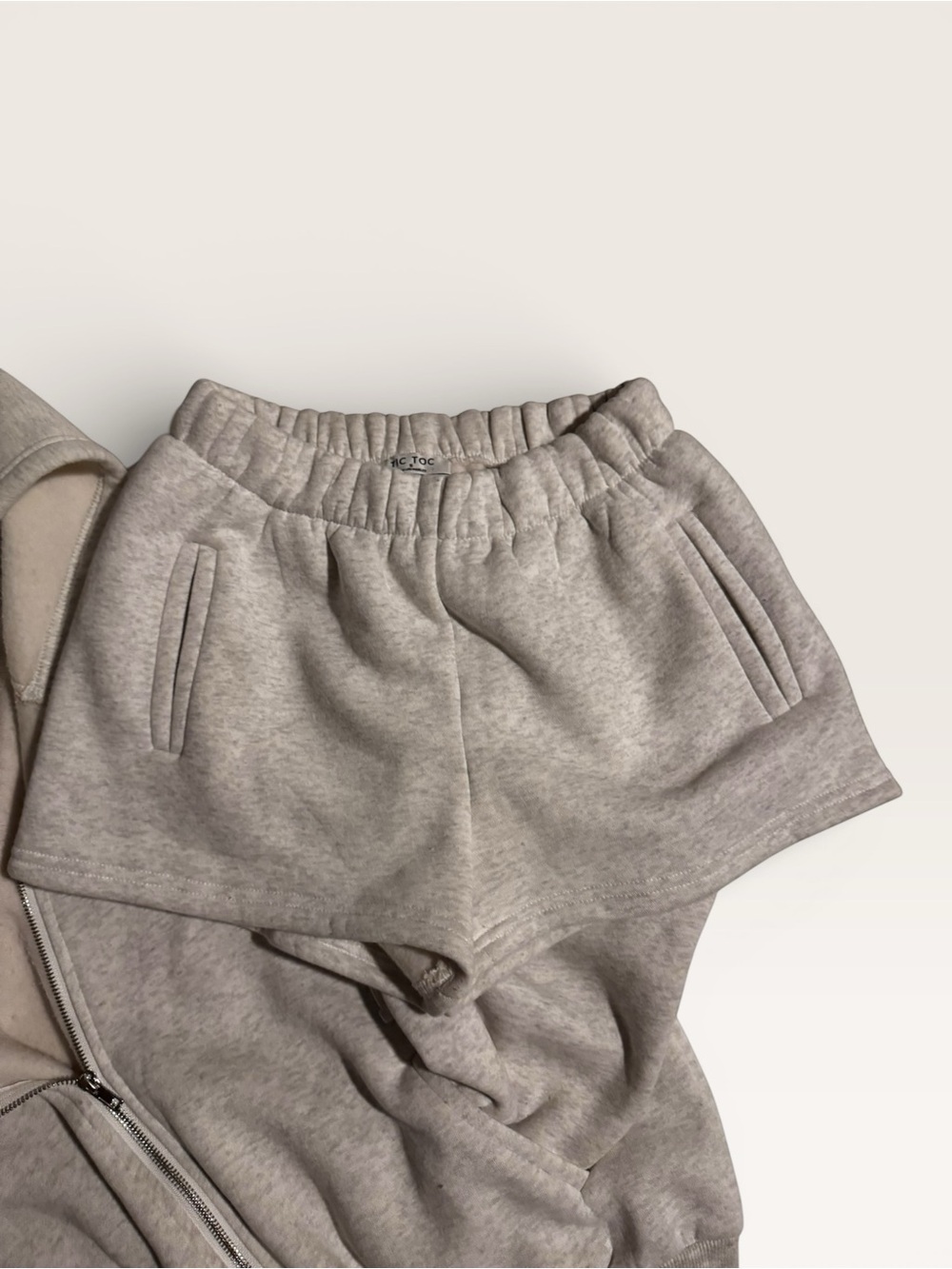 Neutral Beige Hoodie & Shorts Set - Picture 4 of 7